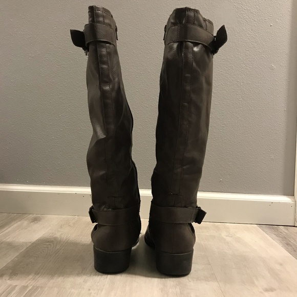 Man Made Leather Riding Boots sz 8 - Picture 3 of 8